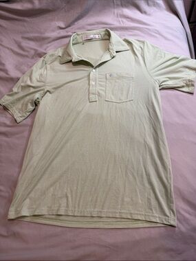 Criquet Light Green Micro-Striped Polo with Chest Pocket